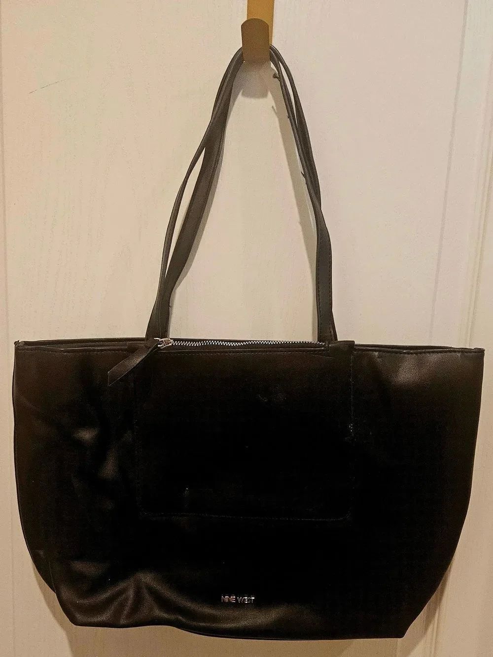Nine West Black Faux Leather Shoulder Tote